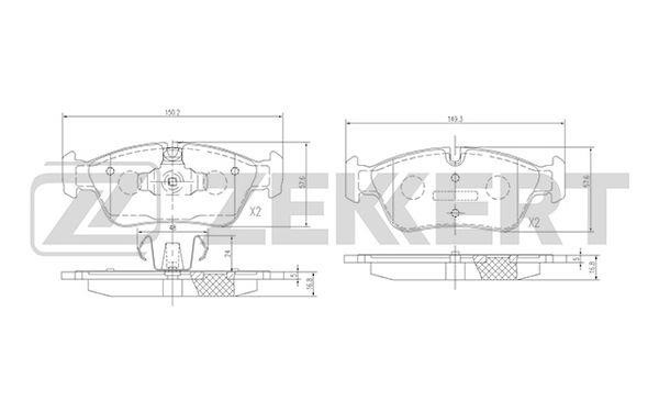 Zekkert BS-2828 Brake Pad Set, disc brake BS2828