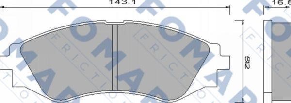 Fomar friction FO 649781 Brake Pad Set, disc brake FO649781