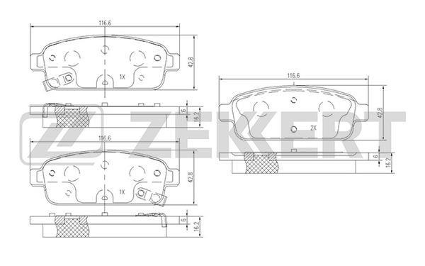 Zekkert BS-1302 Brake Pad Set, disc brake BS1302