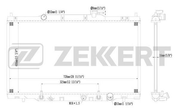 Zekkert MK1170 Radiator, engine cooling MK1170