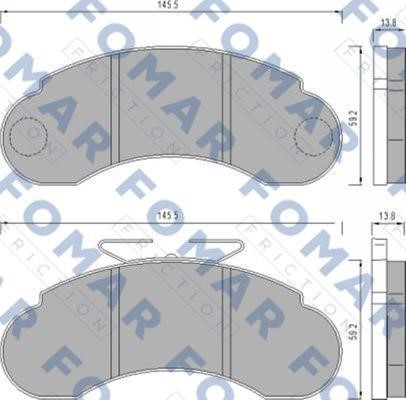 Fomar friction FO 458581 Brake Pad Set, disc brake FO458581