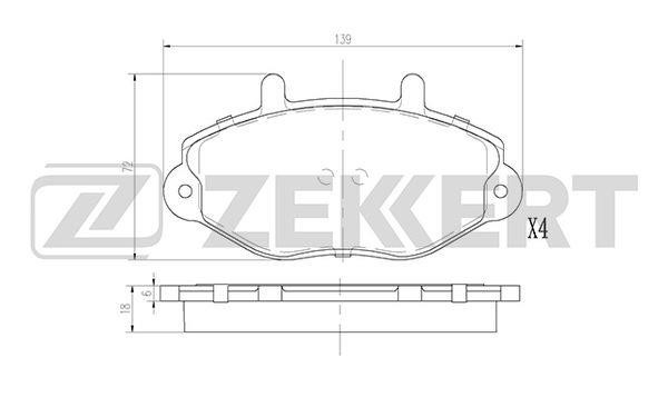 Zekkert BS-2864 Front disc brake pads, set BS2864