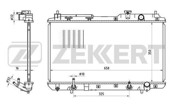 Zekkert MK-1099 Radiator, engine cooling MK1099
