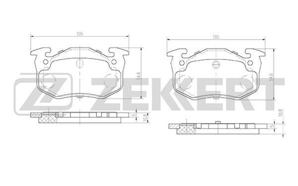 Zekkert BS-2893 Rear disc brake pads, set BS2893