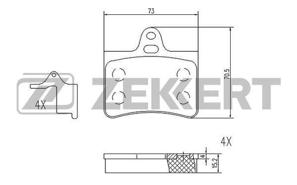 Zekkert BS-1020 Brake Pad Set, disc brake BS1020