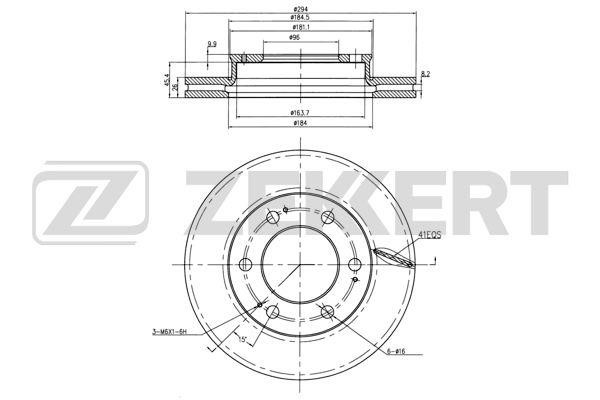 Zekkert BS-5720 Front brake disc ventilated BS5720