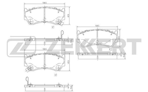 Zekkert BS-1217 Brake Pad Set, disc brake BS1217