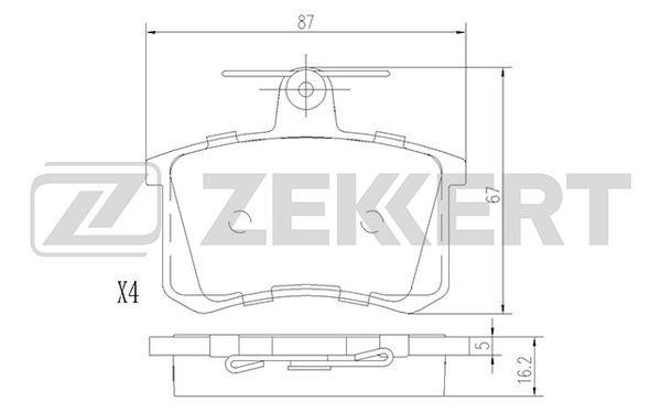 Zekkert BS-1096 Brake Pad Set, disc brake BS1096