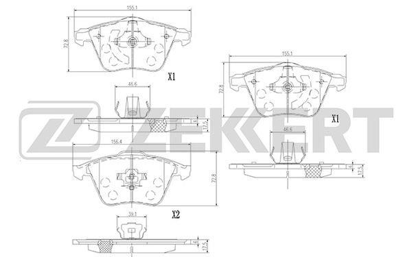 Zekkert BS-1377 Brake Pad Set, disc brake BS1377