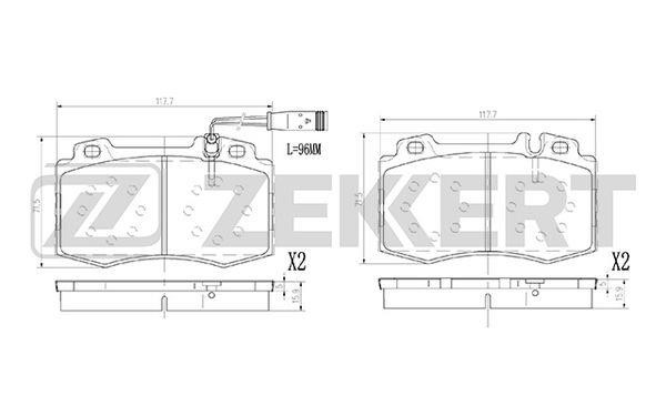 Zekkert BS-2927 Front disc brake pads, set BS2927