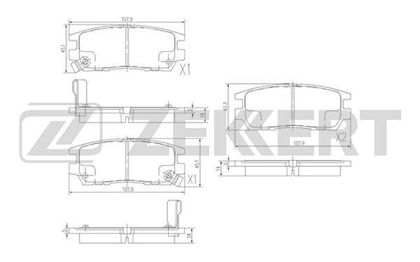 Zekkert BS-2219 Brake Pad Set, disc brake BS2219