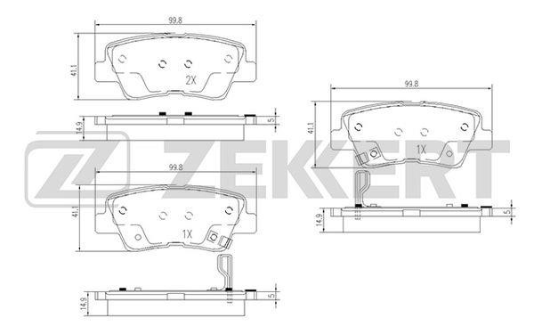 Zekkert BS-1788 Brake Pad Set, disc brake BS1788