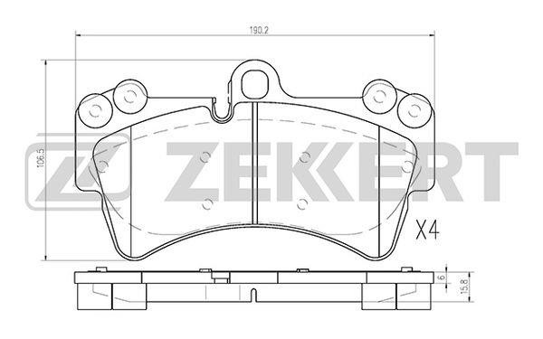 Zekkert BS-1253 Brake Pad Set, disc brake BS1253