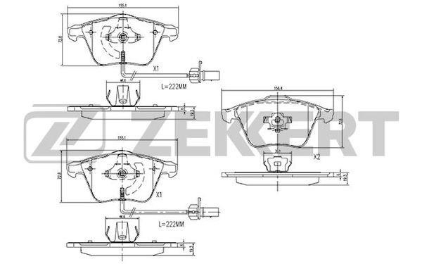 Zekkert BS-1173 Brake Pad Set, disc brake BS1173