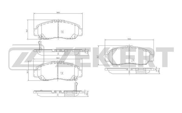 Zekkert BS-2807 Brake Pad Set, disc brake BS2807