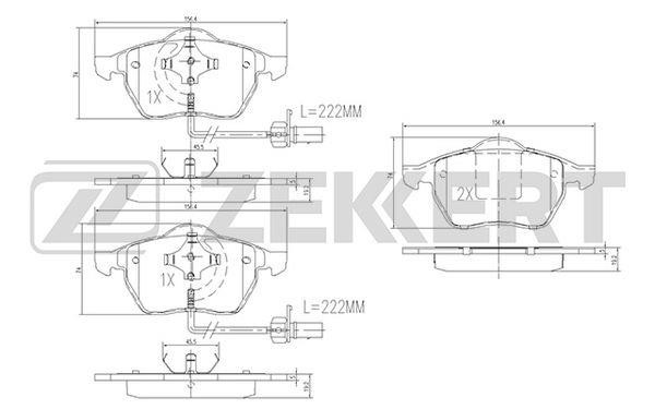 Zekkert BS-1131 Brake Pad Set, disc brake BS1131