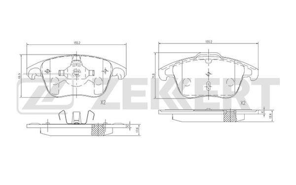 Zekkert BS-1686 Front disc brake pads, set BS1686