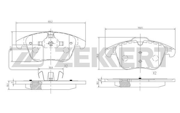 Zekkert BS-1128 Brake Pad Set, disc brake BS1128