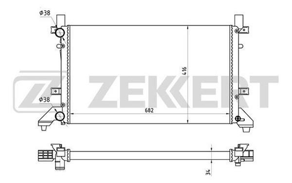 Zekkert MK-1108 Radiator, engine cooling MK1108