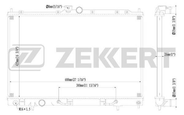 Zekkert MK-1183 Radiator, engine cooling MK1183