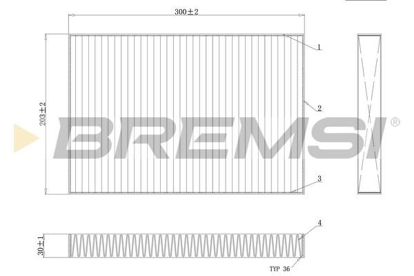 Bremsi FC0495C Filter, interior air FC0495C