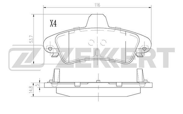 Zekkert BS-2929 Rear disc brake pads, set BS2929