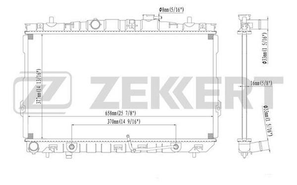 Zekkert MK-1165 Radiator, engine cooling MK1165
