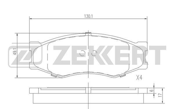 Zekkert BS-2526 Front disc brake pads, set BS2526