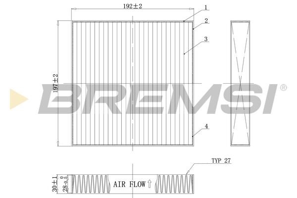 Bremsi FC0898C Filter, interior air FC0898C