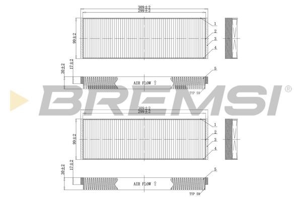 Bremsi FC0851 Filter, interior air FC0851