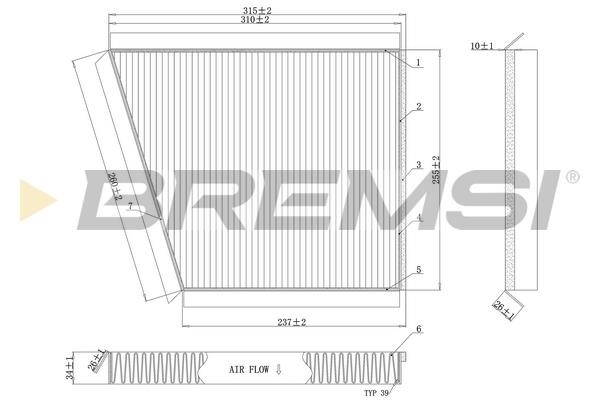 Bremsi FC0991C Filter, interior air FC0991C