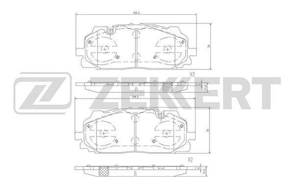 Zekkert BS-2385 Brake Pad Set, disc brake BS2385