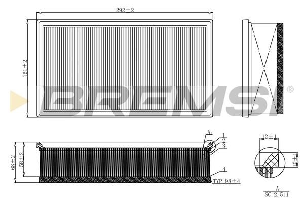 Bremsi FA1214 Air filter FA1214