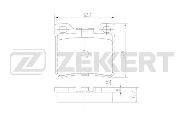 Zekkert BS-2887 Brake Pad Set, disc brake BS2887