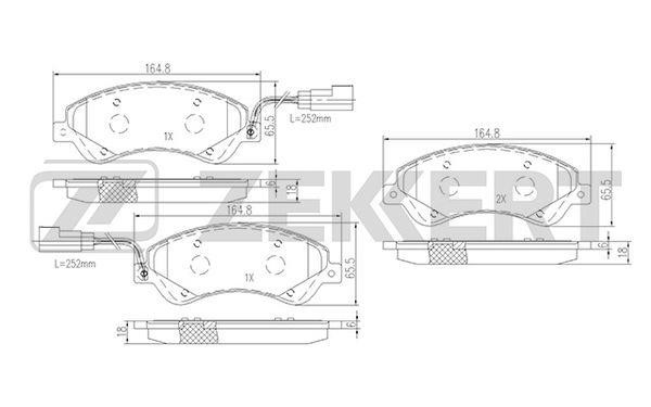 Zekkert BS-1681 Brake Pad Set, disc brake BS1681