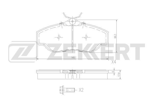 Zekkert BS-2874 Brake Pad Set, disc brake BS2874