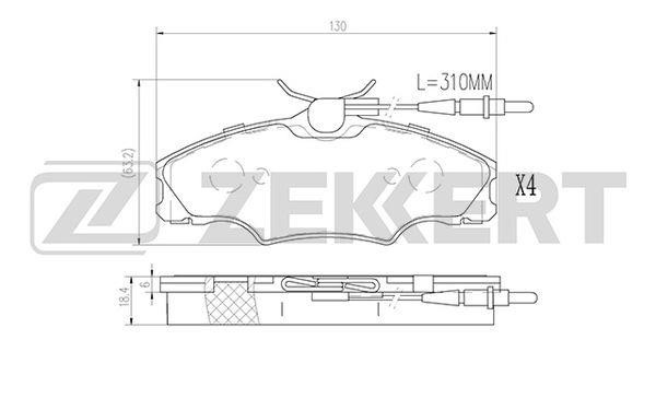 Zekkert BS-2878 Front disc brake pads, set BS2878