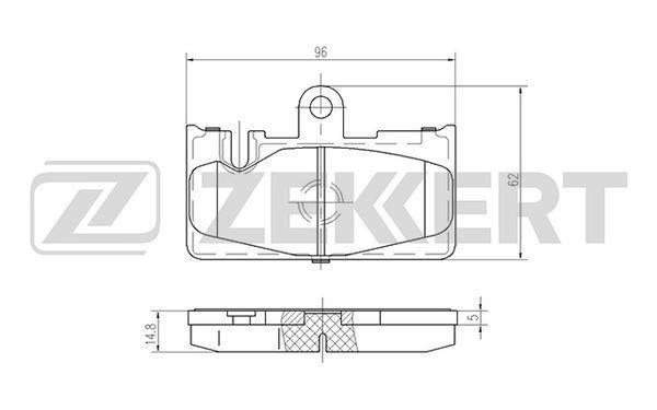 Zekkert BS-2099 Rear disc brake pads, set BS2099
