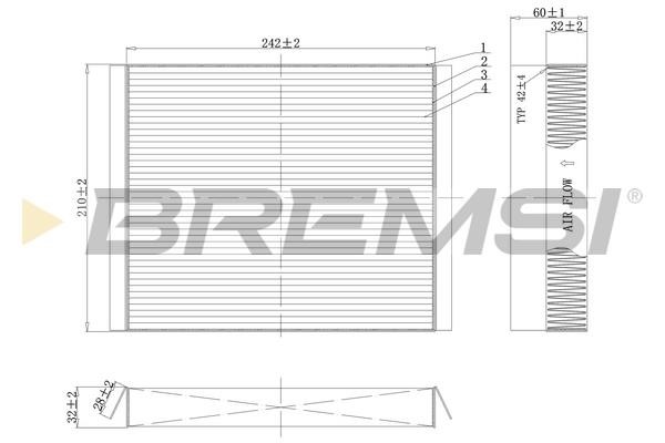 Bremsi FC0501 Filter, interior air FC0501