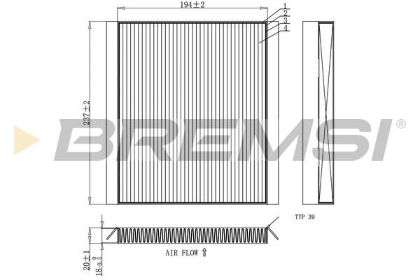 Bremsi FC0453 Filter, interior air FC0453
