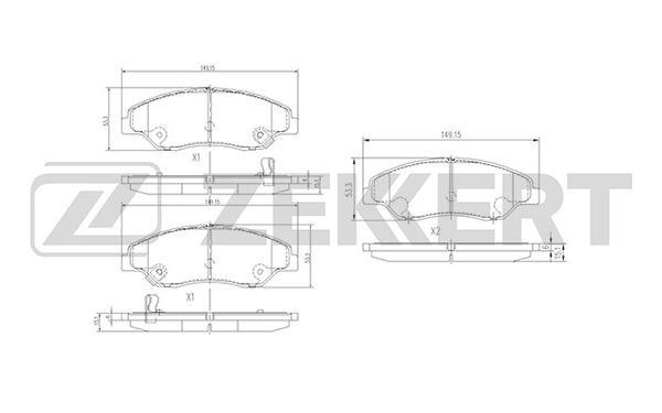 Zekkert BS-1902 Brake Pad Set, disc brake BS1902