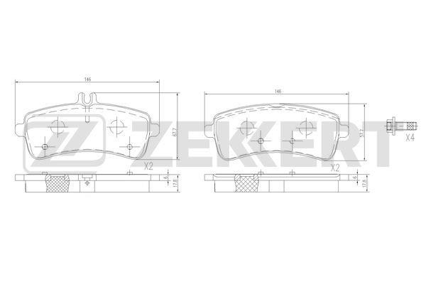 Zekkert BS-1413 Brake Pad Set, disc brake BS1413