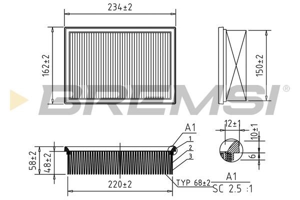 Bremsi FA0597 Air filter FA0597