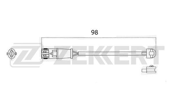 Zekkert BS-8012 Warning Contact, brake pad wear BS8012