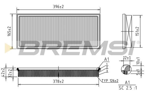 Bremsi FA2100 Air filter FA2100