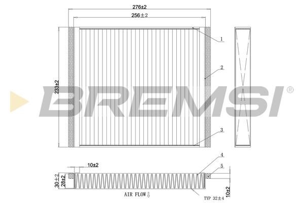 Bremsi FC0107A Filter, interior air FC0107A