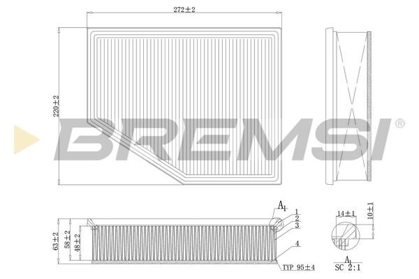Bremsi FA1098 Air filter FA1098