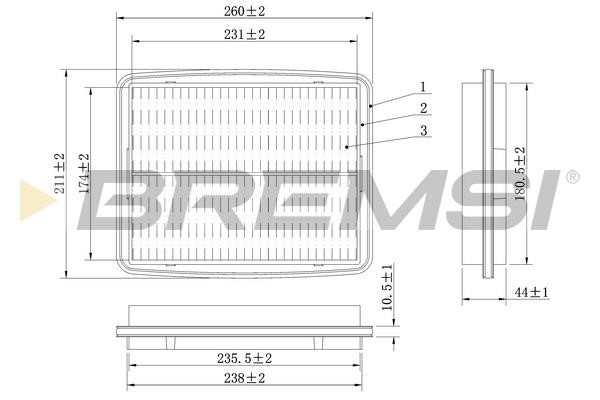 Bremsi FA1602 Air filter FA1602