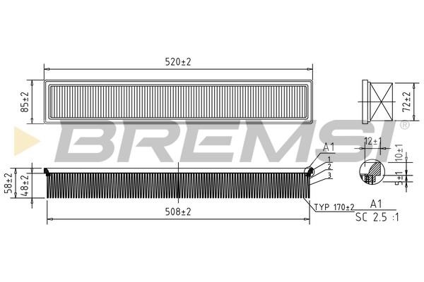 Bremsi FA1603 Air filter FA1603