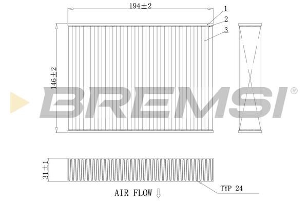 Bremsi FC0432C Filter, interior air FC0432C